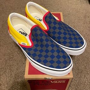 VANS CLASSIC SLIP-ON OTW RALLY red, yellow, & blue. Still in box…worn once!